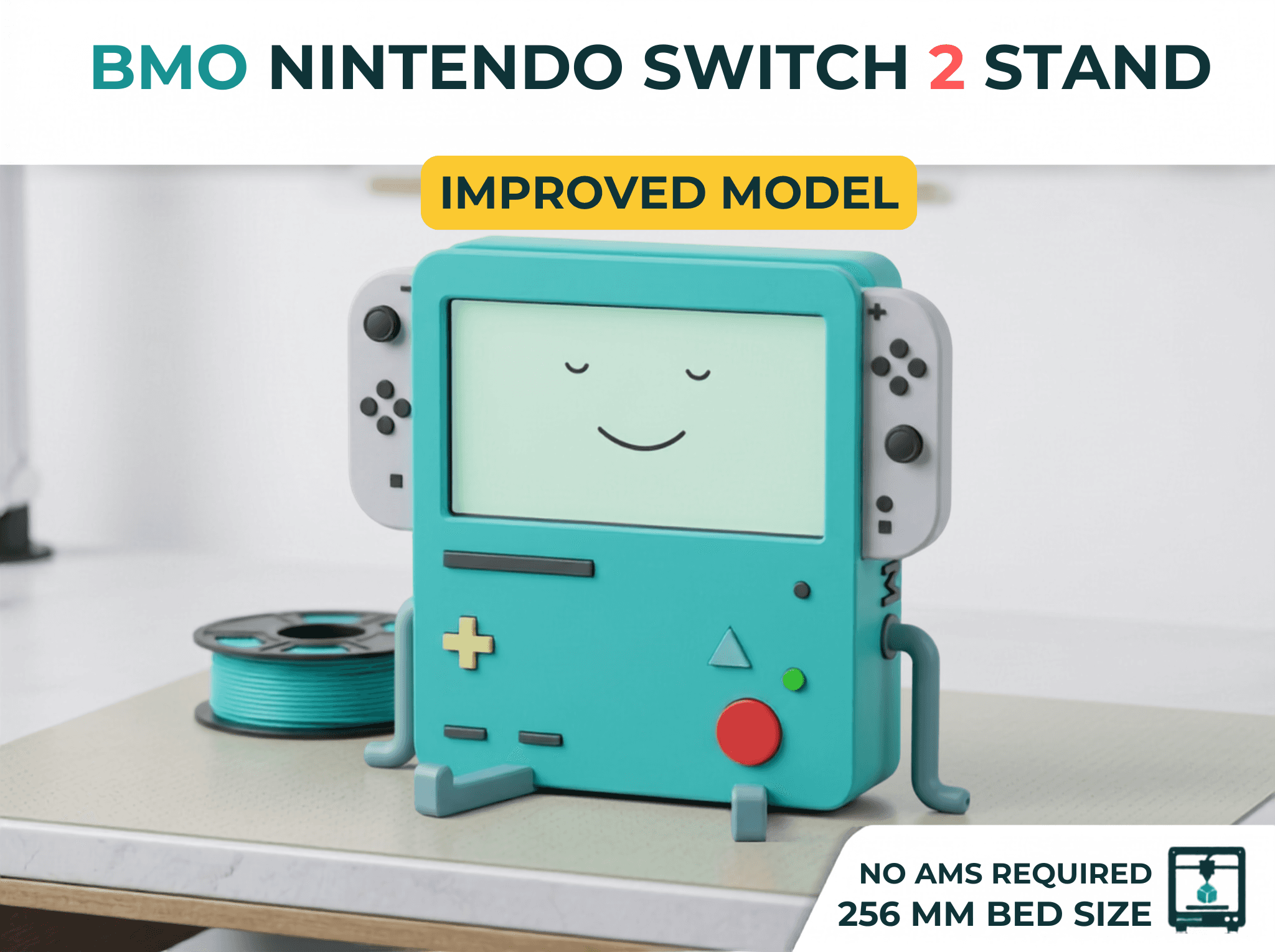 Independent fan-inspired turquoise Nintendo Switch 2 stand holding a console