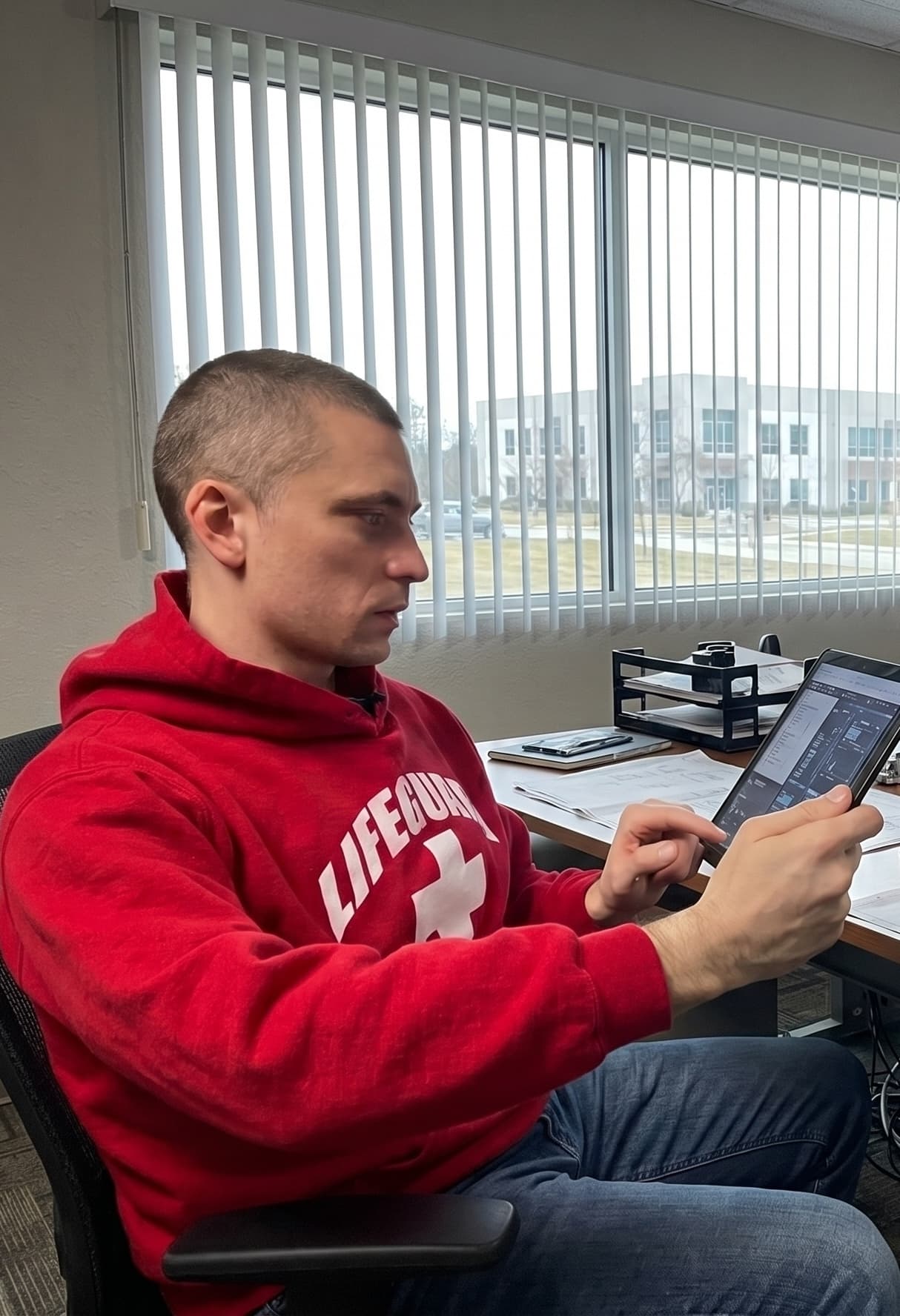 The creator behind SorryNoFilter working on 3D printing designs.